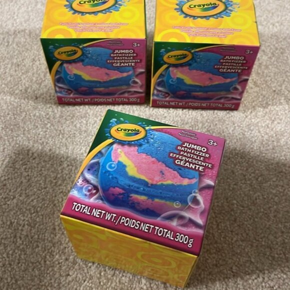 Crayola Jumbo Bath Fizzer Set of 3 brand new in box Earth shape multi colors - Picture 2 of 5